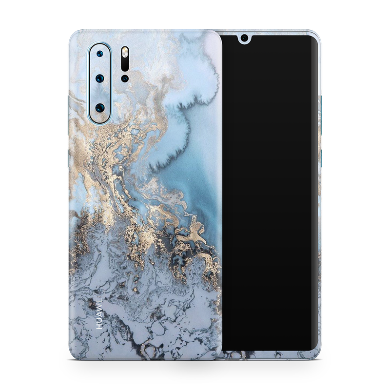 SkinNit Decal Sticker Skin Huawei P30 Pro Marble Arctic Blue (Decal Skin)