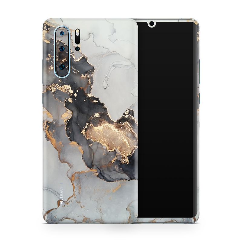 SkinNit Decal Sticker Skin Huawei P30 Pro Marble White Gold (Decal Skin)