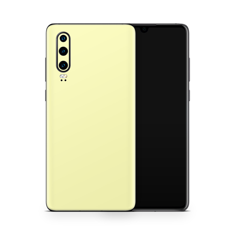 SkinNit Decal Sticker Skin Huawei P30 Pastel Yellow (Decal Skin)