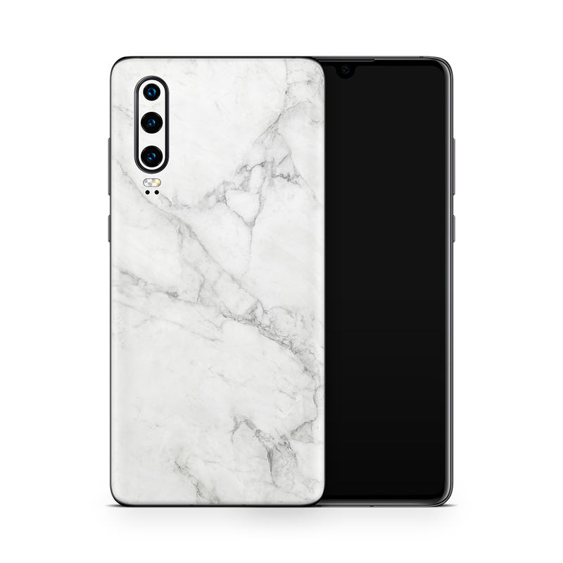 SkinNit Decal Sticker Skin Huawei P30 Marble White (Decal Skin)