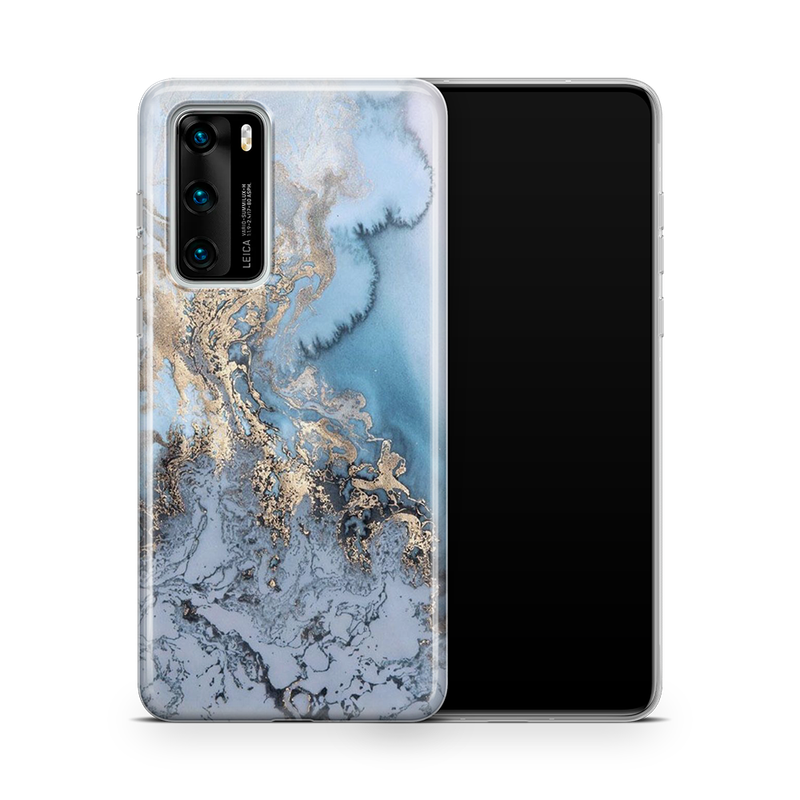SkinNit Decal Sticker Skin Huawei P40 Marble Arctic Blue (Decal Skin)