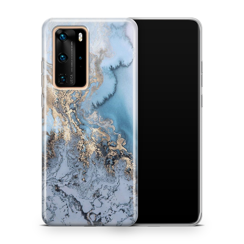 SkinNit Decal Sticker Skin Huawei P40 Pro Marble Arctic Blue (Decal Skin)