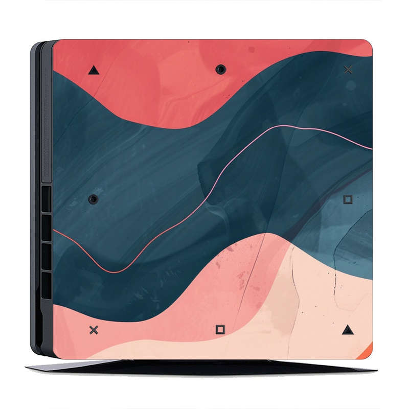 Decal Skin Sticker for PS4 Slim: Modern Abstract Waves