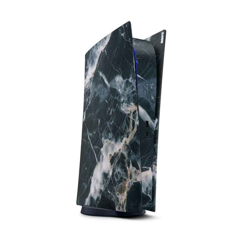 Decal Sticker Skin For PS5 Digital: Marble White & Black
