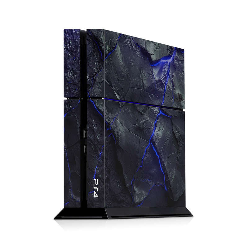 Decal Skin Sticker for PS4: Carbon Rock Glow Blue
