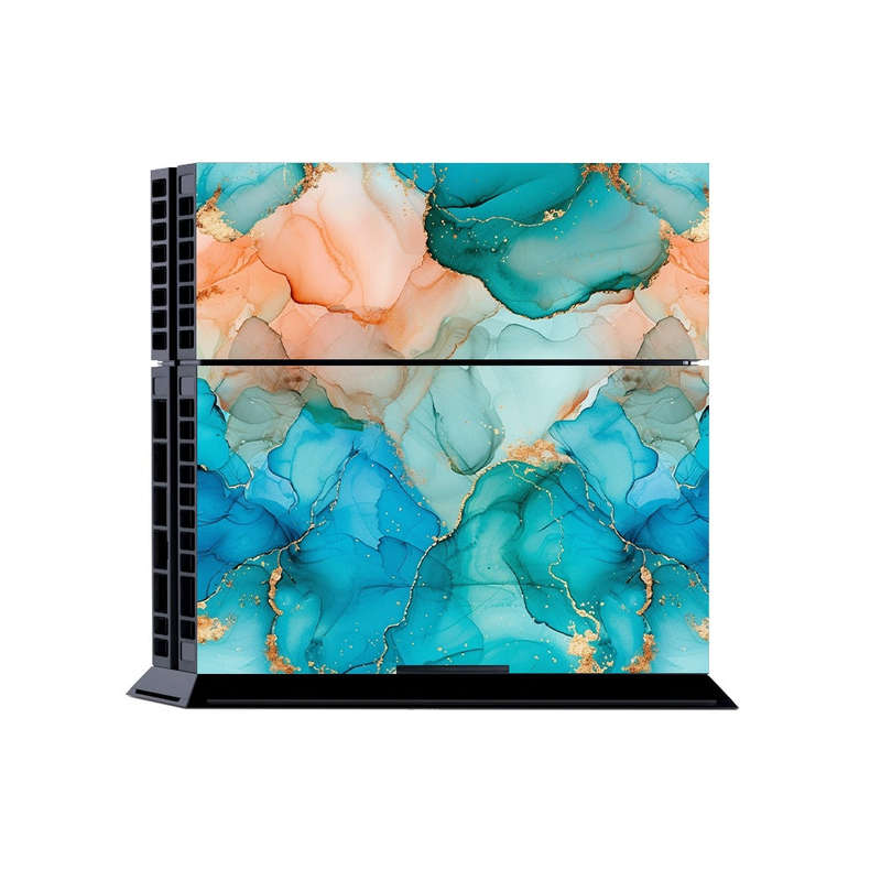 Decal Skin Sticker for PS4: Vibrant Marbled Gold