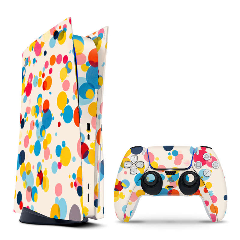 Decal Skin Sticker Compatible with PS5: Vibrant Polka Dots