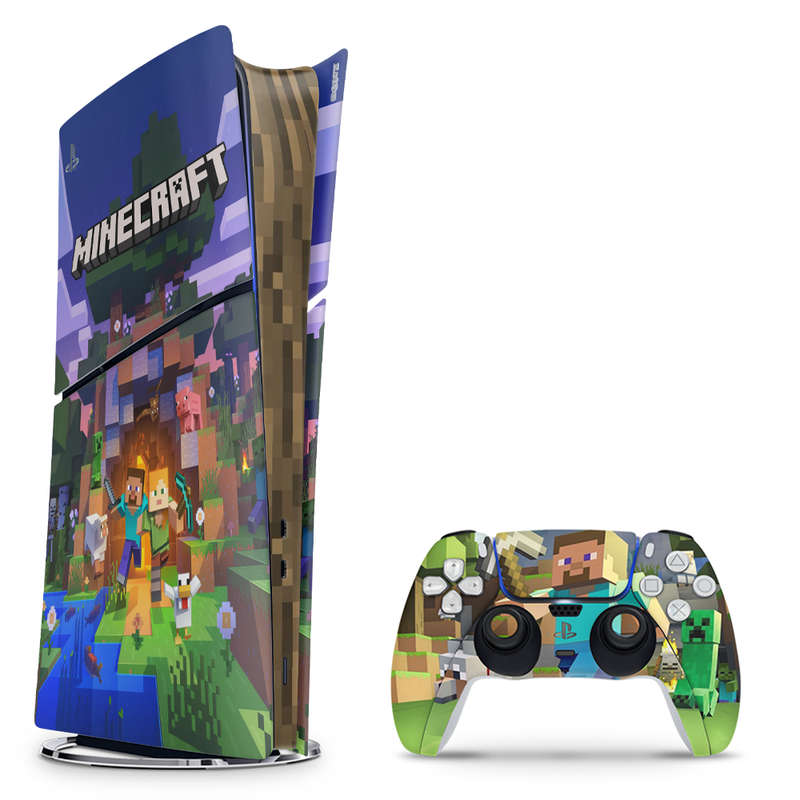 SkinNit Decal Sticker Skin For PS5 Slim Digital : Minecraft