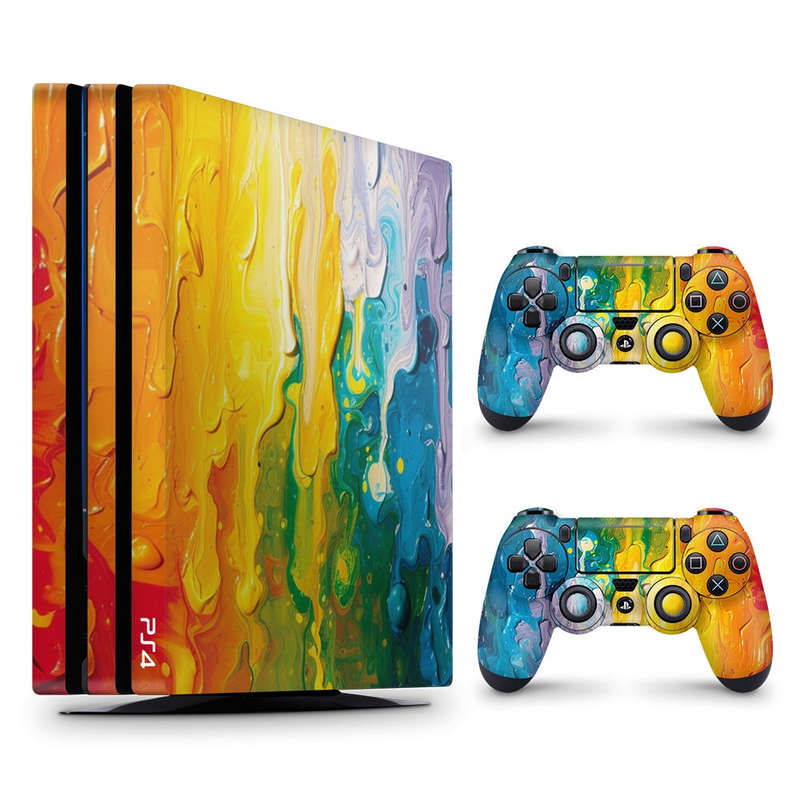 Decal Skin Sticker for PS4 Pro: Vibrant Rainbow Melt