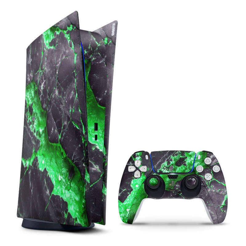 Decal Sticker Skin For PS5 Digital: Carbon Stone Green
