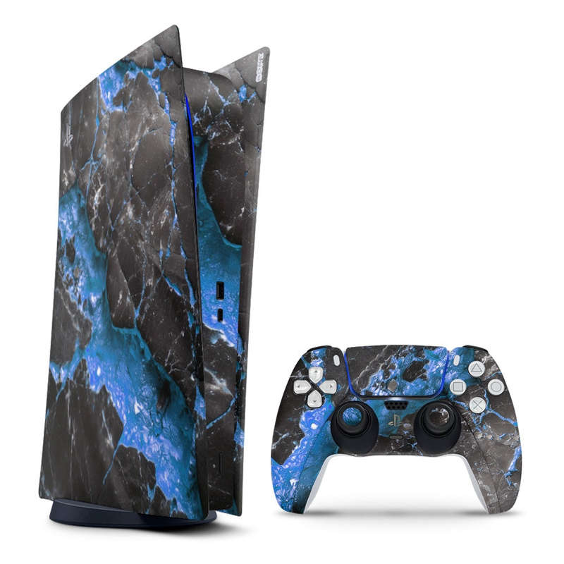 Decal Sticker Skin For PS5 Digital: Carbon Stone Blue