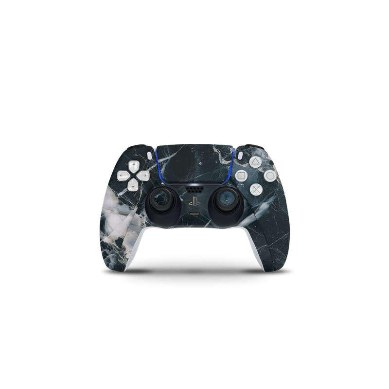Decal Skin Sticker Compatible with PS5 Slim: Marble White & Black