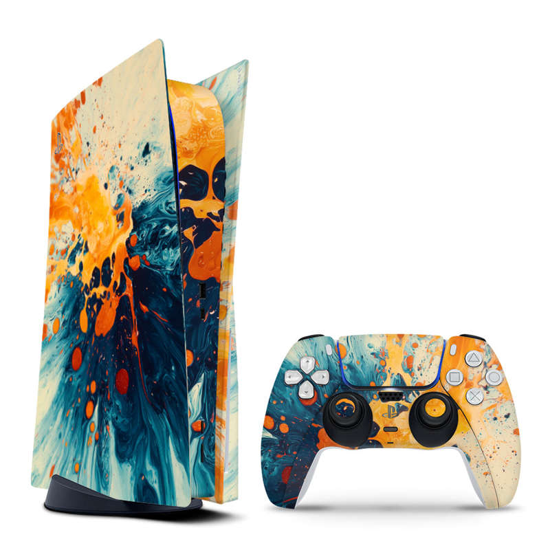 Decal Skin Sticker Compatible with PS5: Abstract Splash Art