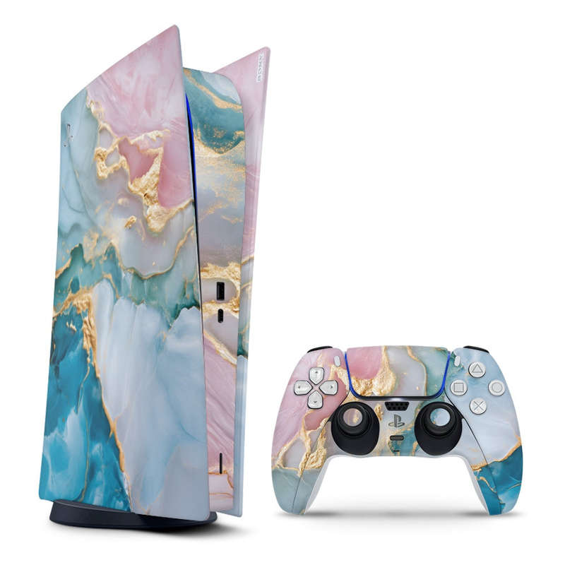 Decal Sticker Skin For PS5 Digital: Marble Pastel Fusion