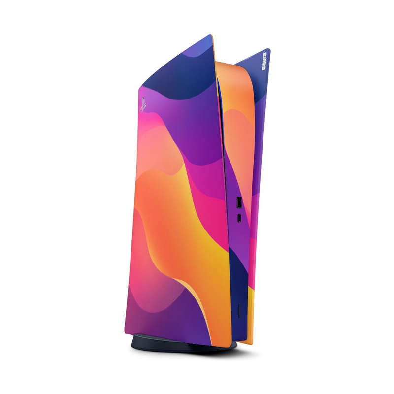 Decal Sticker Skin For PS5 Digital: Vibrant Sunset Waves