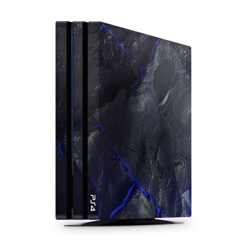 Decal Skin Sticker for PS4 Pro: Carbon Rock Glow Blue