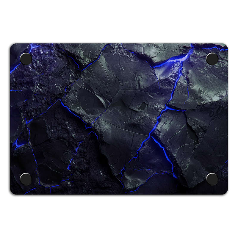 Apple MacBook Decal Skin Sticker: Carbon Rock Glow Blue