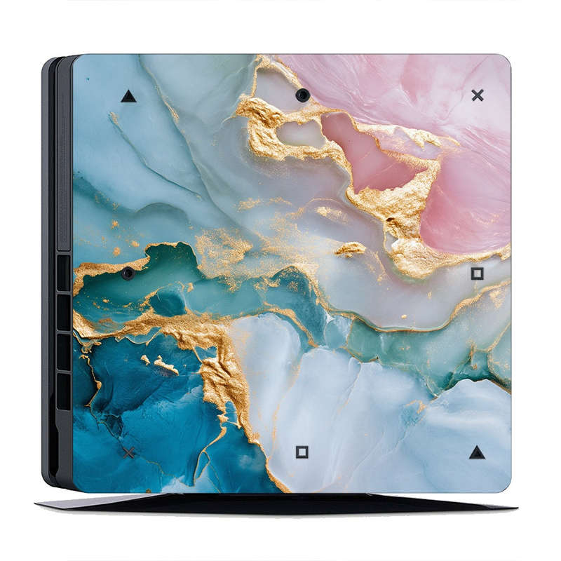 Decal Skin Sticker for PS4 Slim: Marble Pastel Fusion