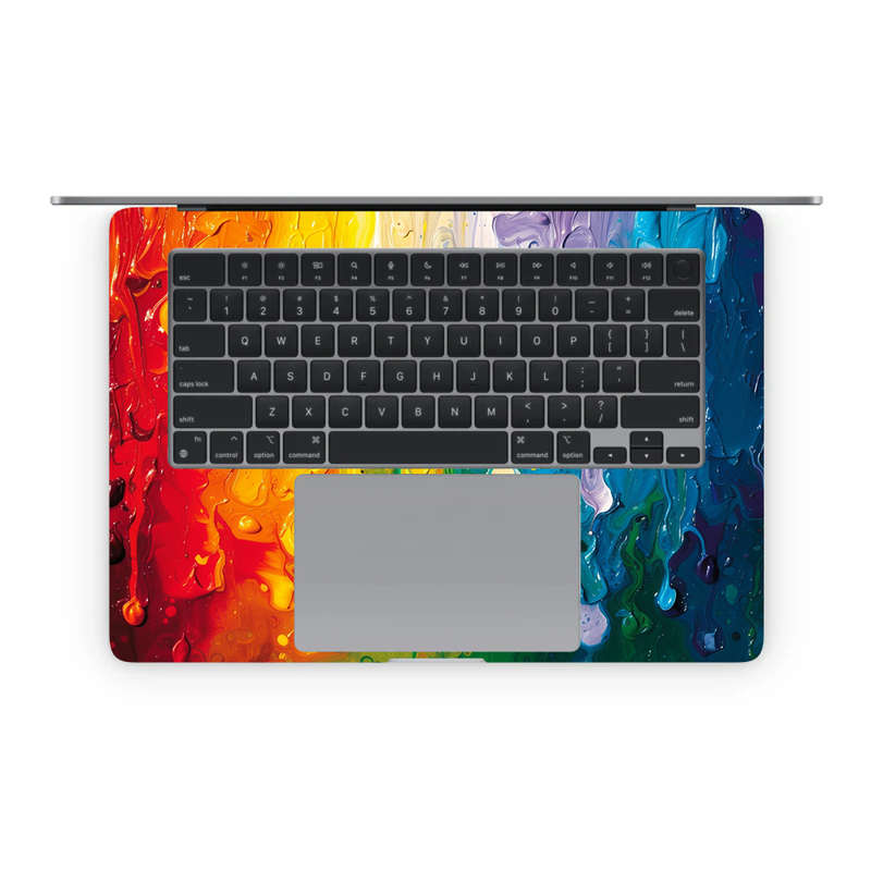 Apple MacBook Decal Skin Sticker: Vibrant Rainbow Melt
