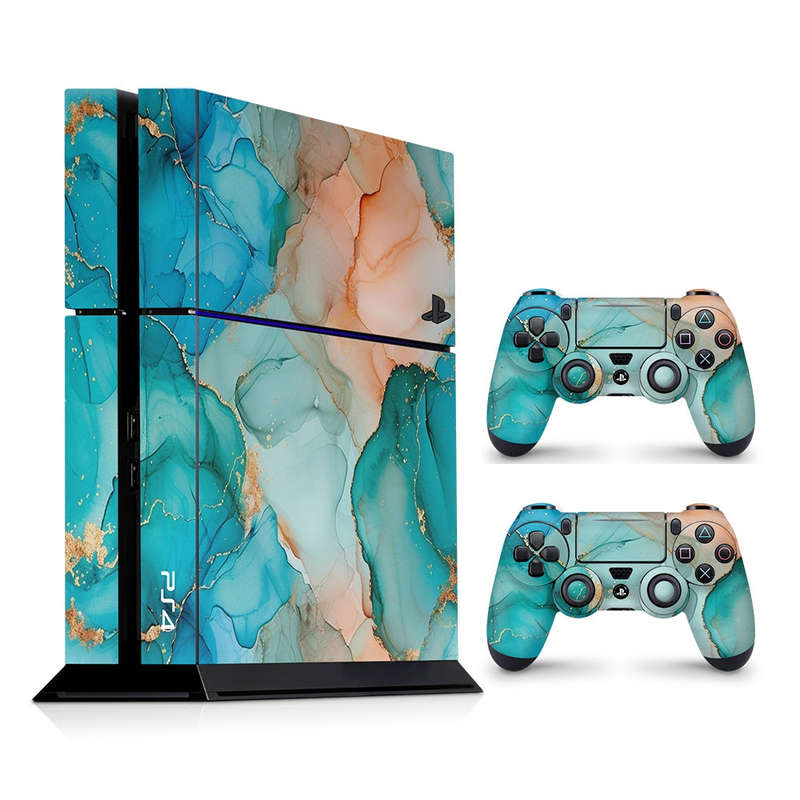Decal Skin Sticker for PS4: Vibrant Marbled Gold