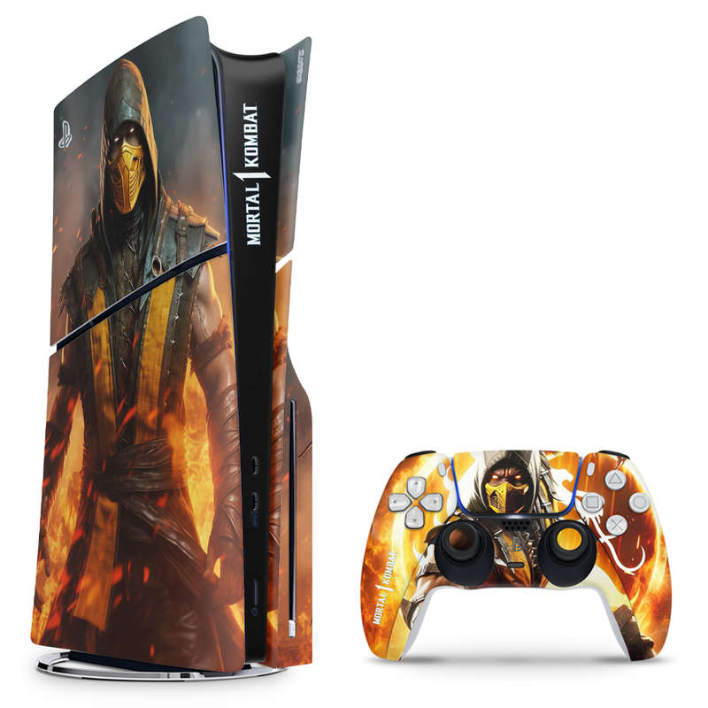 SkinNit Decal Sticker Skin For PS5 Slim : Mortal Kombat 1