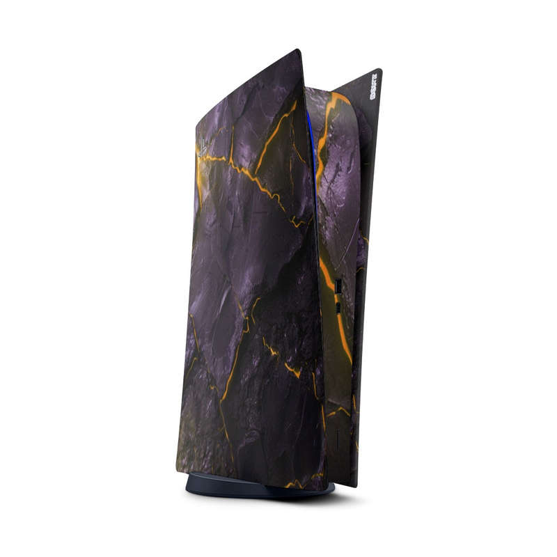 Decal Sticker Skin For PS5 Digital: Carbon Rock Glow Yellow