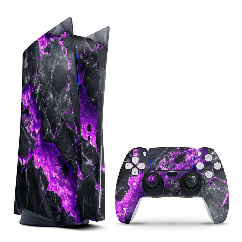 Decal Skin Sticker Compatible with PS5: Carbon Stone Purple