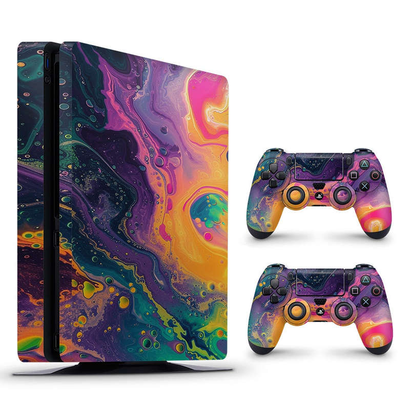 Decal Skin Sticker for PS4 Slim: Acrylic Splash
