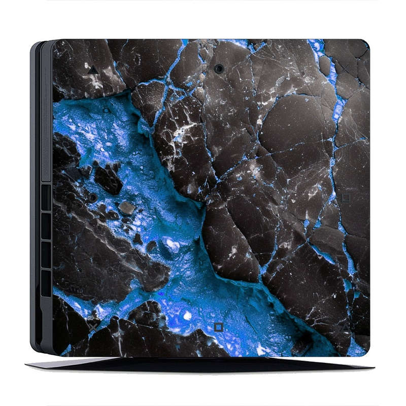 Decal Skin Sticker for PS4 Slim: Carbon Stone Blue