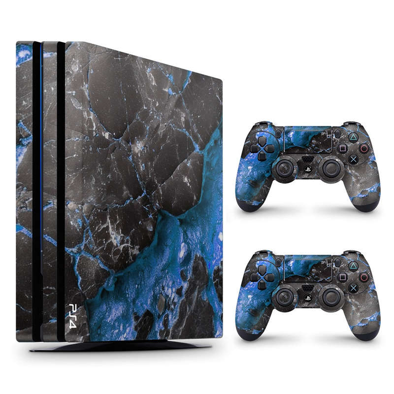 Decal Skin Sticker for PS4 Pro: Carbon Stone Blue