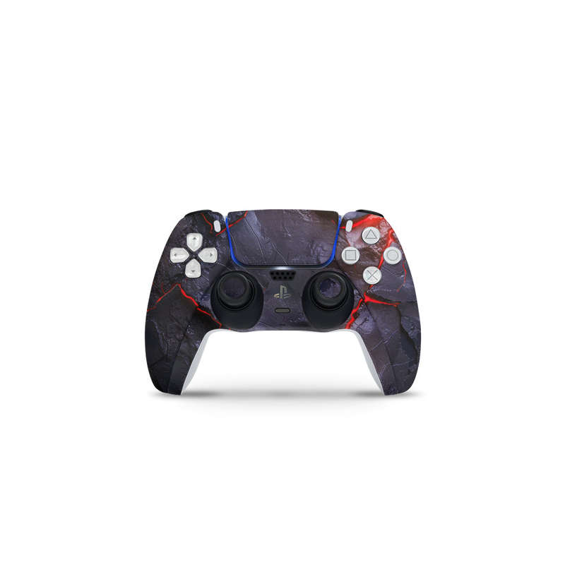 Decal Skin Sticker Compatible with PS5 Slim Digital (No Disk): Carbon Rock Glow Red