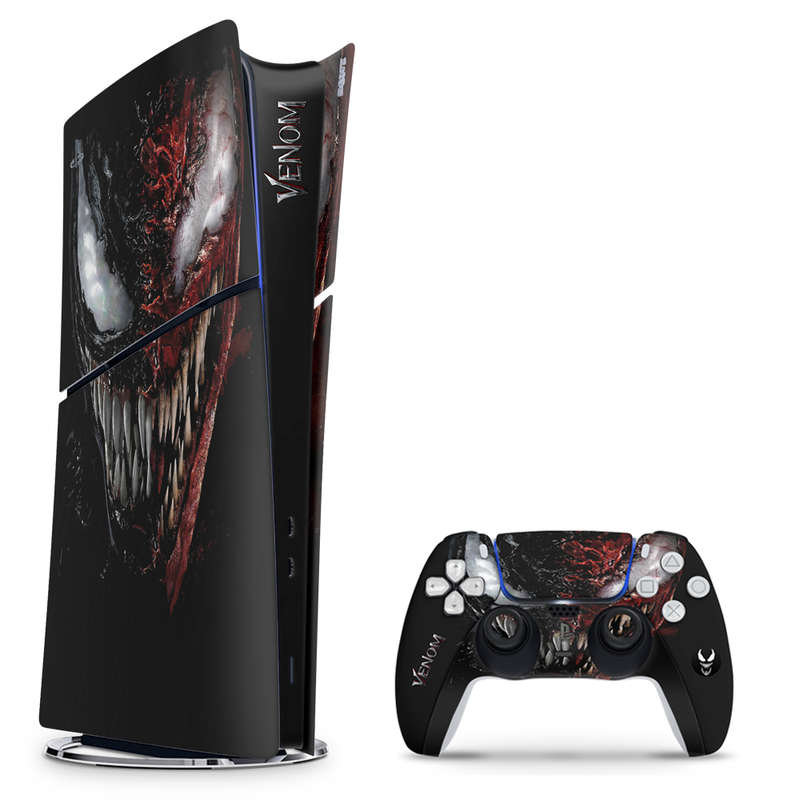 SkinNit Decal Sticker Skin For PS5 Slim Digital : Venom