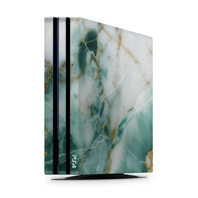 Decal Skin Sticker for PS4 Pro: Marble Emerald Gold