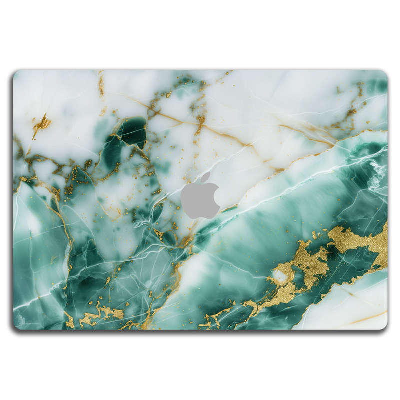 Apple MacBook Decal Skin Sticker: Marble Emerald Gold