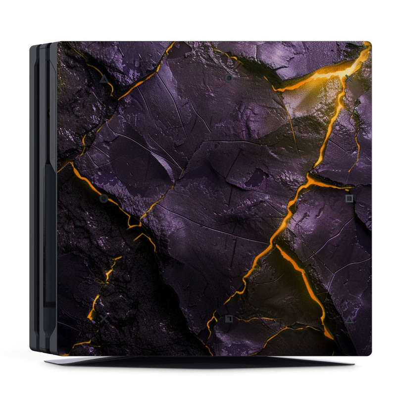Decal Skin Sticker for PS4 Pro: Carbon Rock Glow Yellow