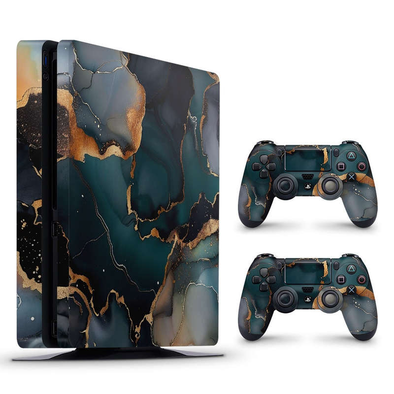 Decal Skin Sticker for PS4 Slim: Abstract Deep Marble