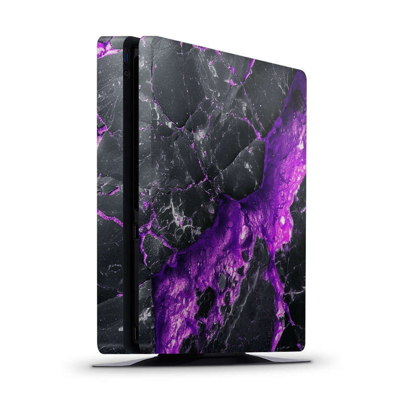 Decal Skin Sticker for PS4 Slim: Carbon Stone Purple