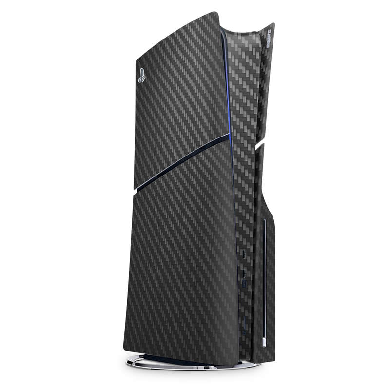 SkinNit Decal Sticker Skin For PS5 Slim : Carbon Fiber (Textured)