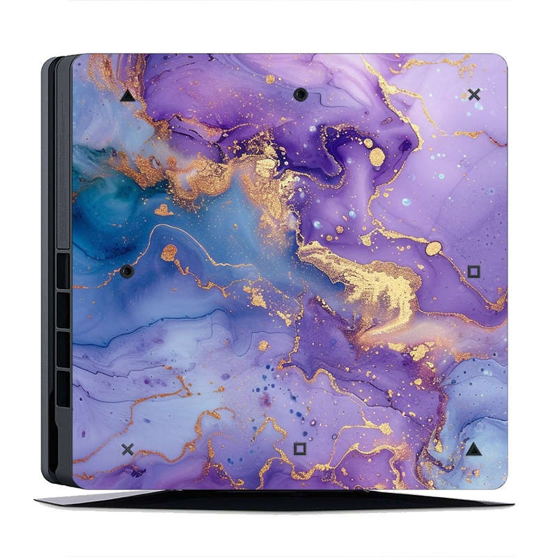 Decal Skin Sticker for PS4 Slim: Abstract Purple Marble