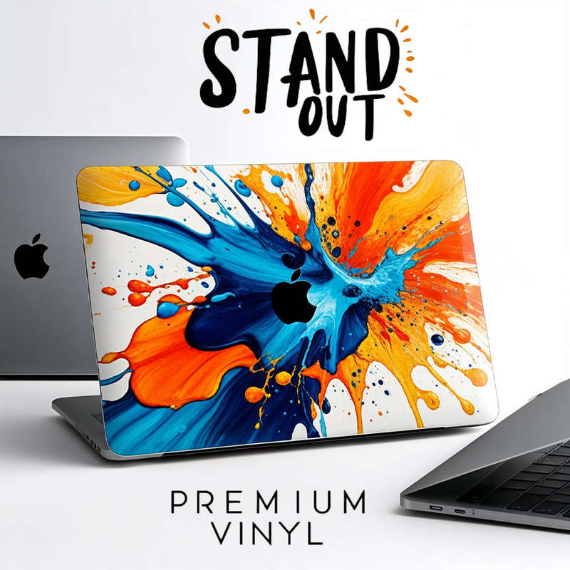 Apple MacBook Decal Skin Sticker: Vivid Marble Burst Gold