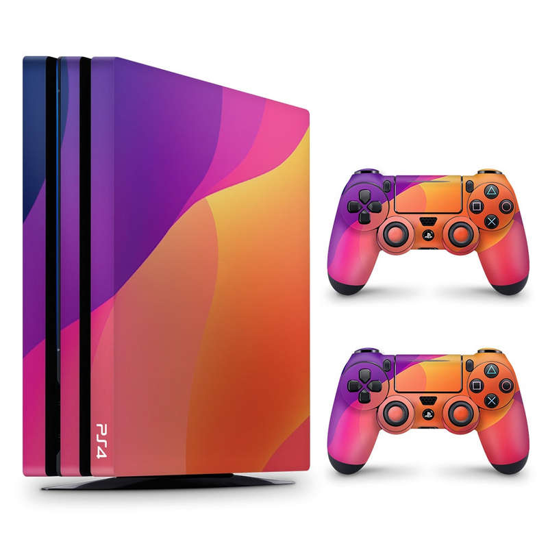 Decal Skin Sticker for PS4 Pro: Vibrant Sunset Waves
