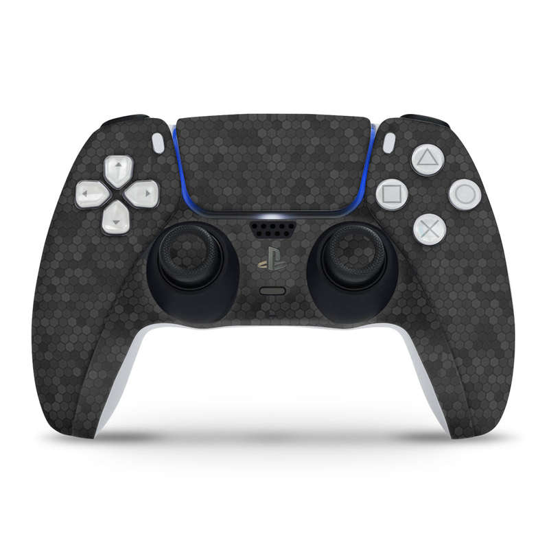 SkinNit Decal Sticker Skin For PS5 Slim : HoneyComb Black (Textured)
