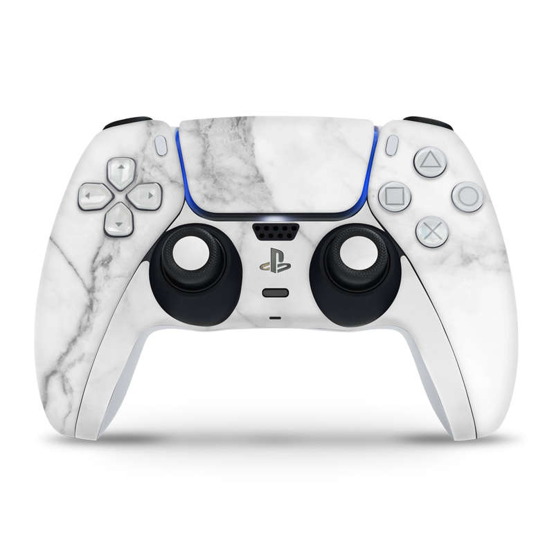 SkinNit Decal Sticker Skin For PS5 Slim : White Marble