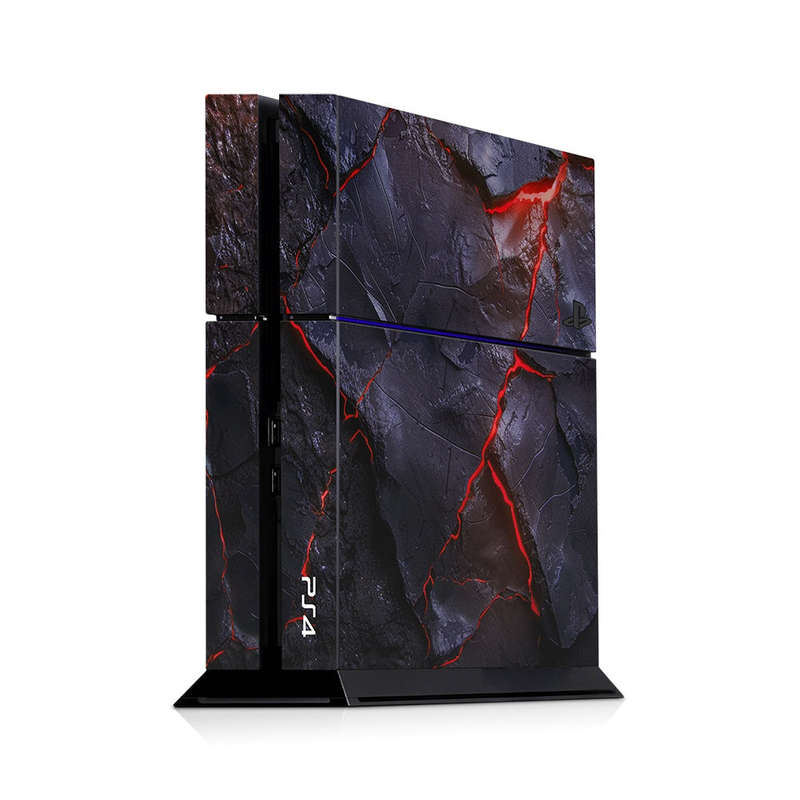 Decal Skin Sticker for PS4: Carbon Rock Glow Red
