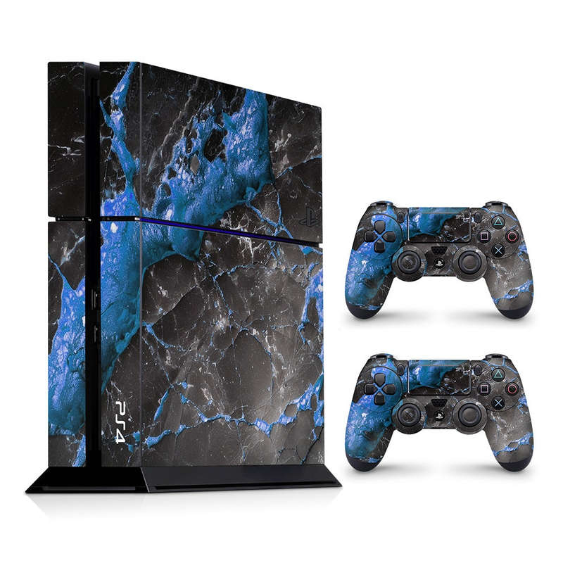 Decal Skin Sticker for PS4: Carbon Stone Blue