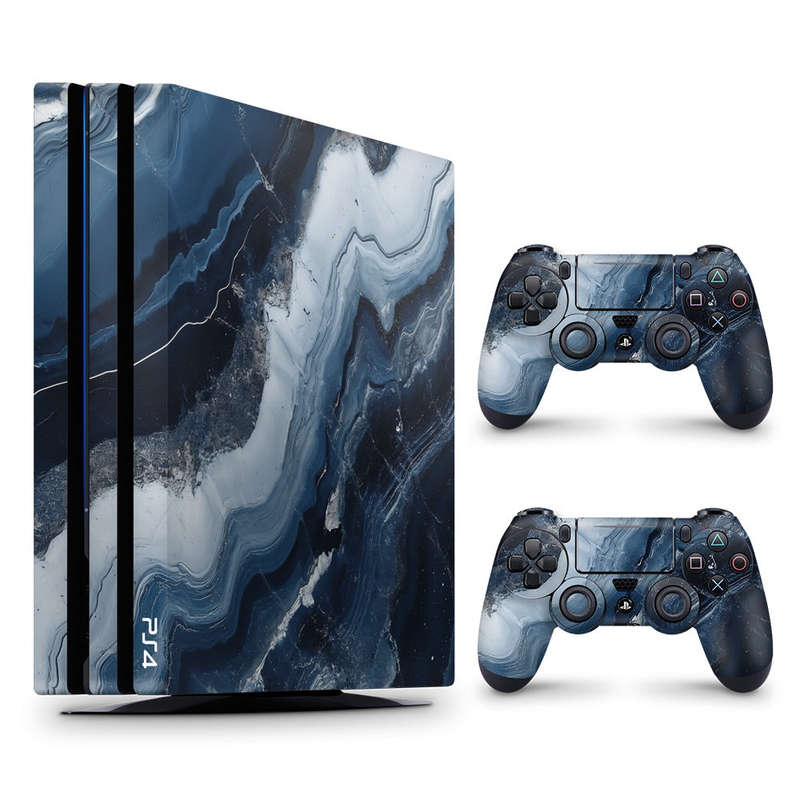 Decal Skin Sticker for PS4 Pro: Abstract Marble Blue