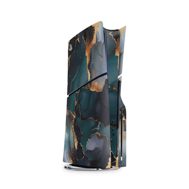 Decal Skin Sticker Compatible with PS5 Slim: Abstract Deep Marble