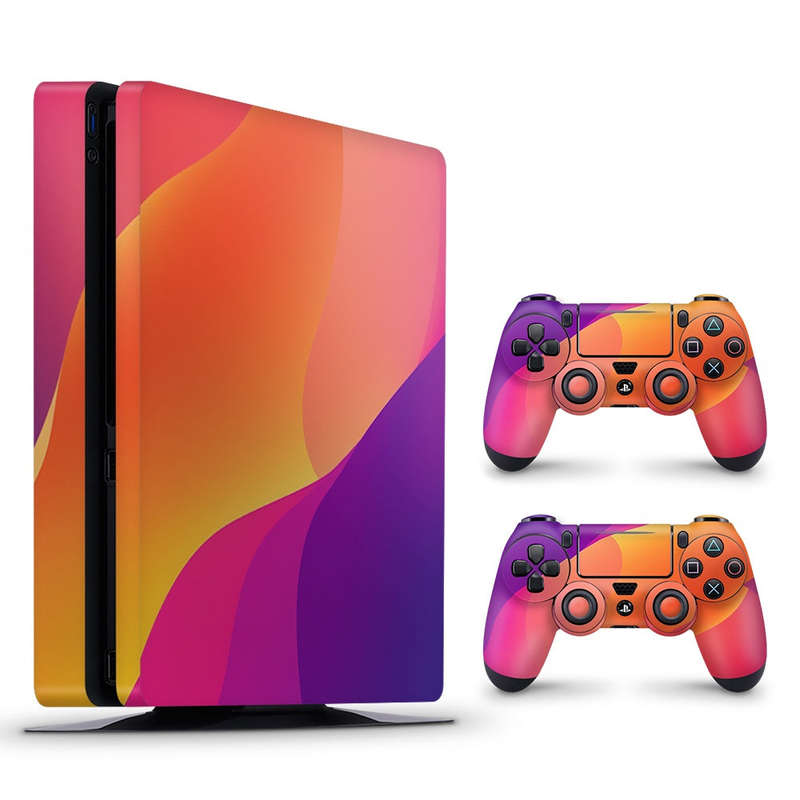 Decal Skin Sticker for PS4 Slim: Vibrant Sunset Waves