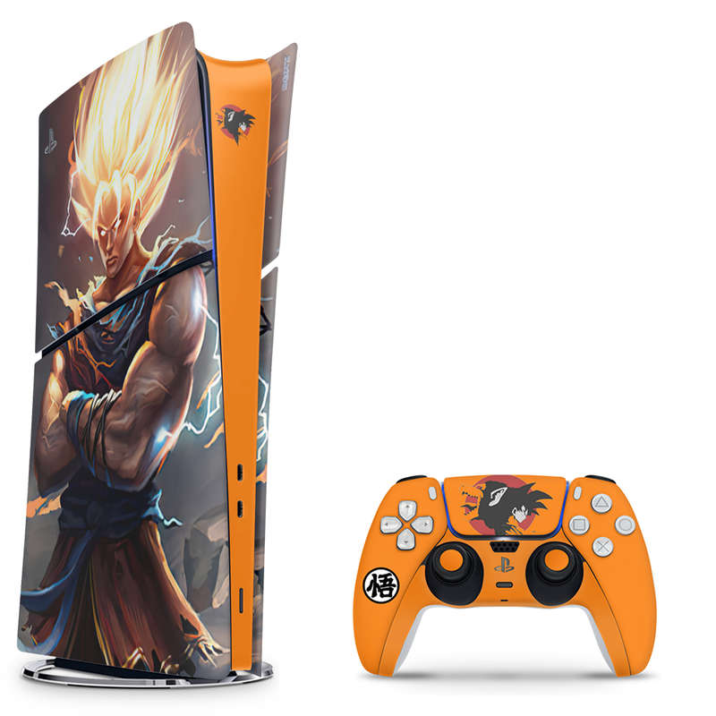 SkinNit Decal Sticker Skin For PS5 Slim Digital : Dragon Ball Z 2022