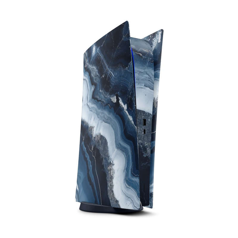 Decal Sticker Skin For PS5 Digital: Abstract Marble Blue